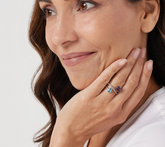 Blue/Amethyst Gemstone Sterling Silver Oval Cut Wrap Ring Size 10